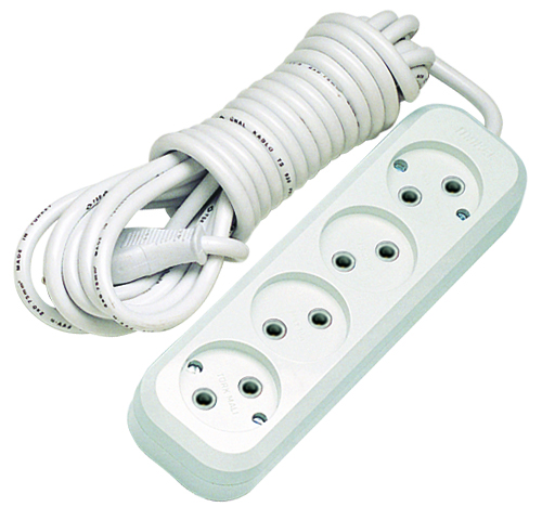 Подовжувач Makel без заземлення 4 гн. білий 5 м MGP144